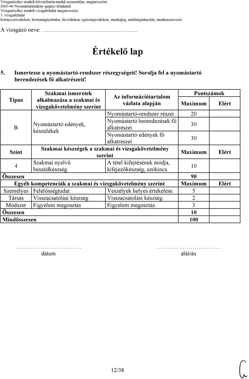 20 Nyomástartó berendezések fő Nyomástartó edények, 30 B alkatrészei. készülékek Nyomástartó edények fő 30 alkatrészei.