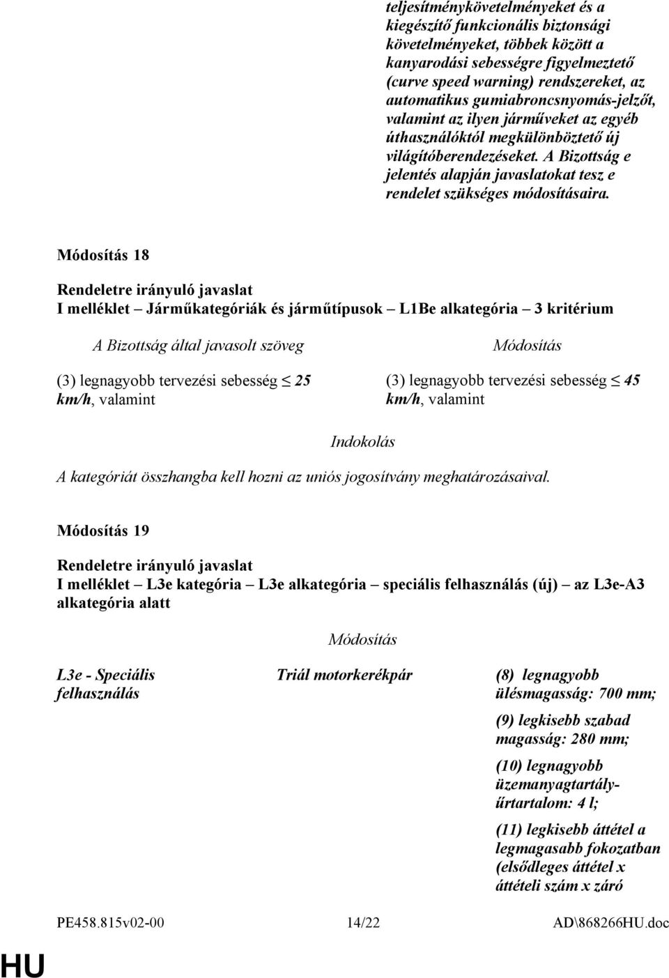 A Bizottság e jelentés alapján javaslatokat tesz e rendelet szükséges módosításaira.