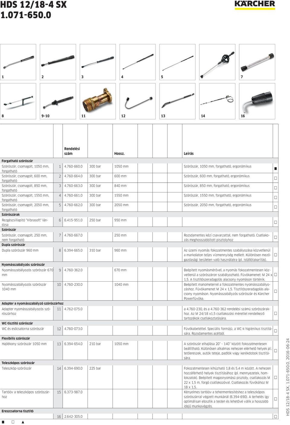 Szórószár, csomagolt, 2050 mm, forgatható Szórószárak Rezgéscsillapító "Vibrasoft" lándzsa Szórószár Szórószár, csomagolt, 250 mm, nem forgatható Dupla szórószár 1 4.760-660.