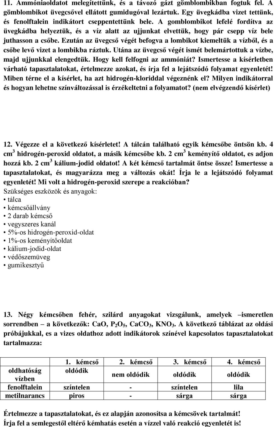 A gomblombikot lefelé fordítva az üvegkádba helyeztük, és a víz alatt az ujjunkat elvettük, hogy pár csepp víz bele juthasson a csőbe.