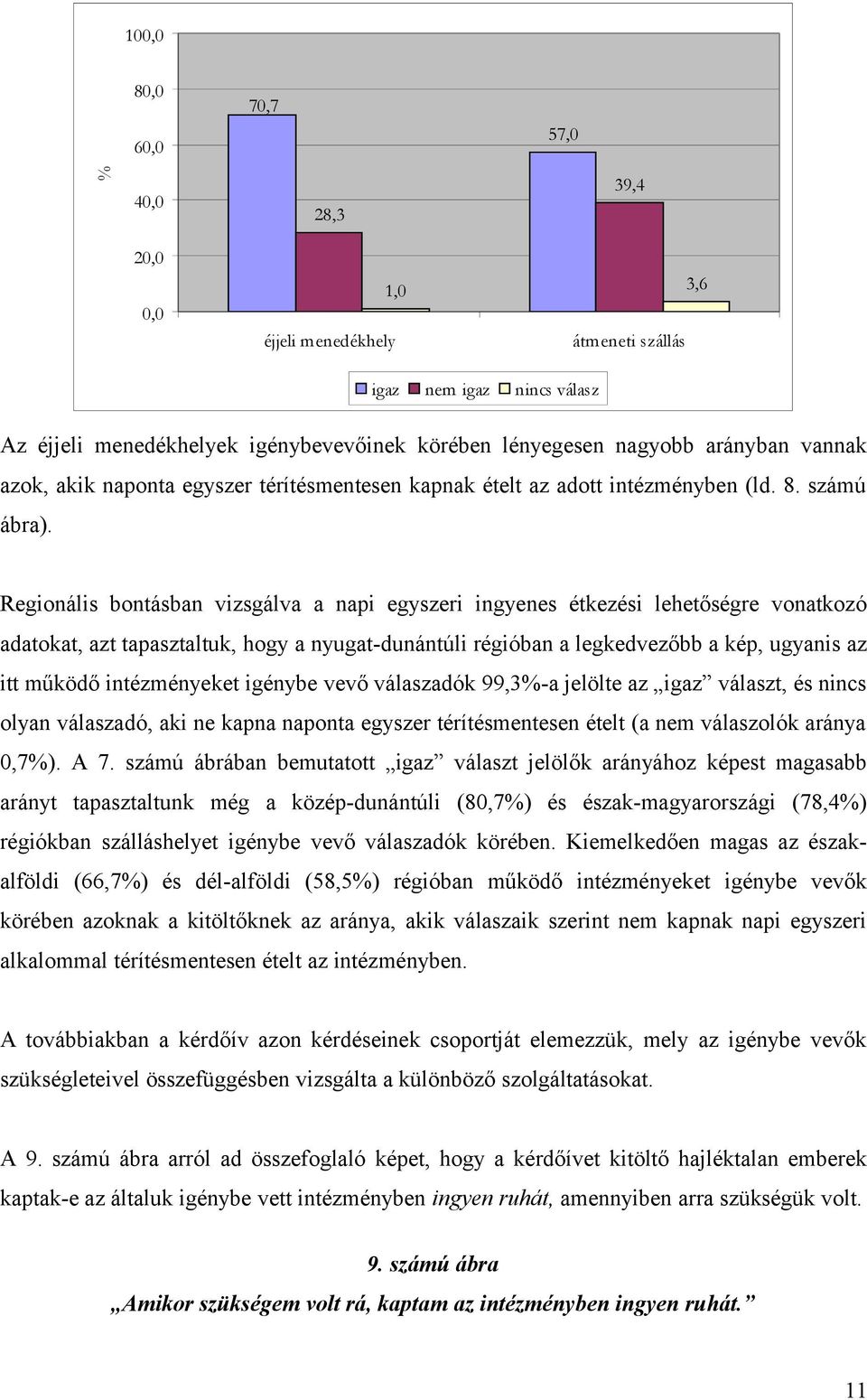 Regionális bontásban vizsgálva a napi egyszeri ingyenes étkezési lehetőségre vonatkozó adatokat, azt tapasztaltuk, hogy a nyugat-dunántúli régióban a legkedvezőbb a kép, ugyanis az itt működő