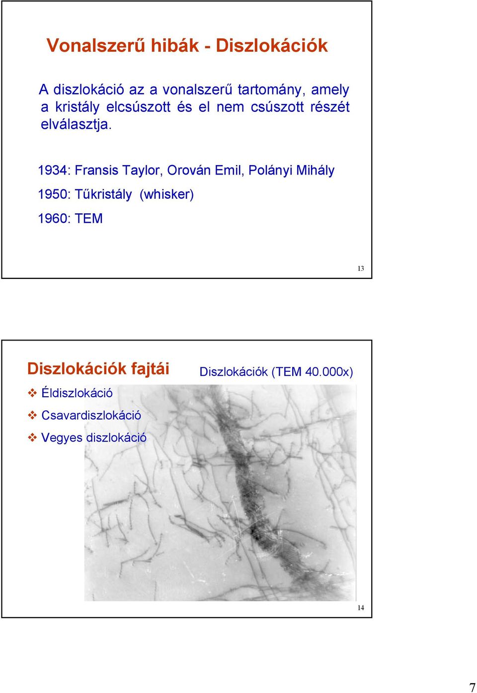 1934: Fransis Taylor, Orován Emil, Polányi Mihály 1950: Tűkristály (whisker) 1960: