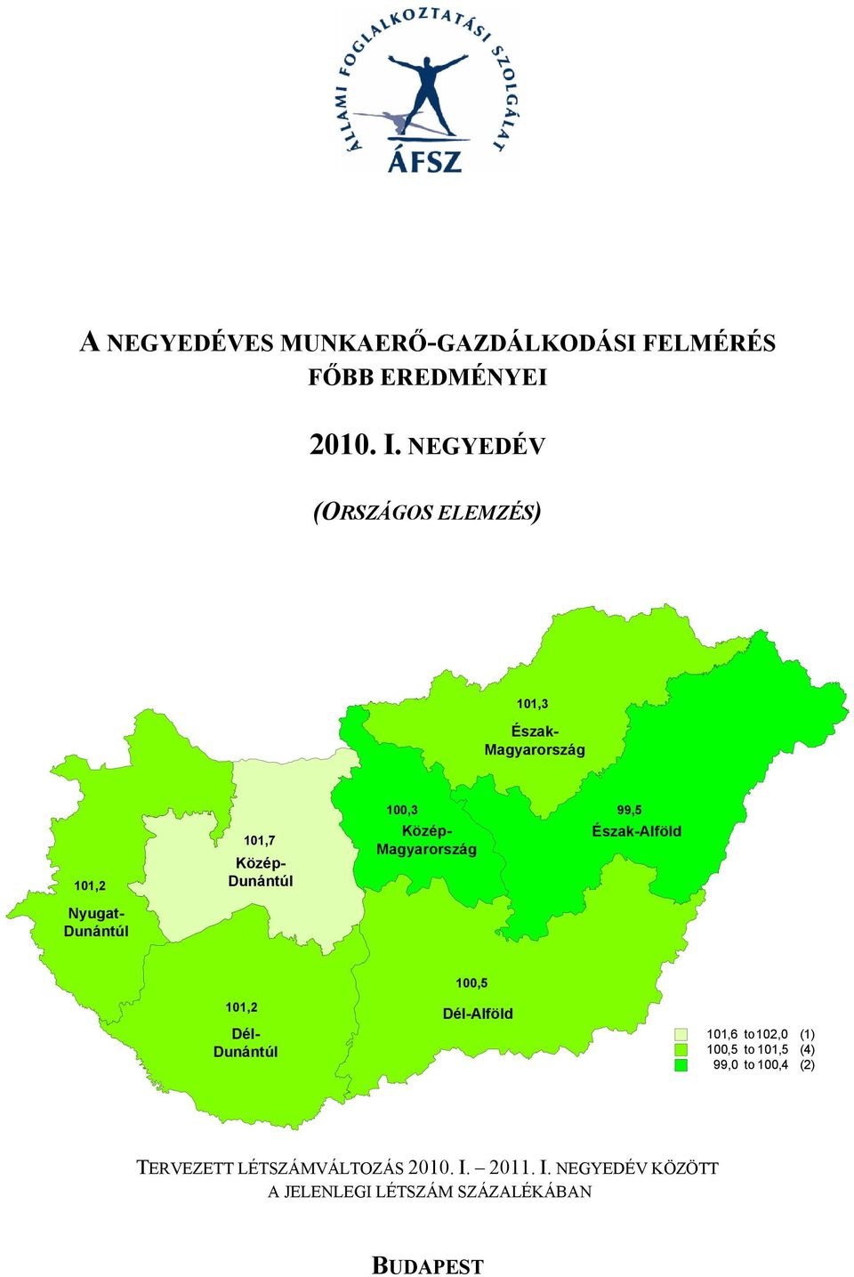 Magyarország Észak-Alföld Nyugat- Dunántúl 100,5 101,2 Dél- Dunántúl Dél-Alföld 101,6 to 102,0 (1)