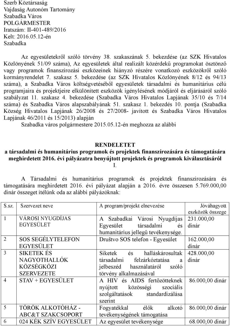 szóló kormányrendelet 7. szakasz 5.