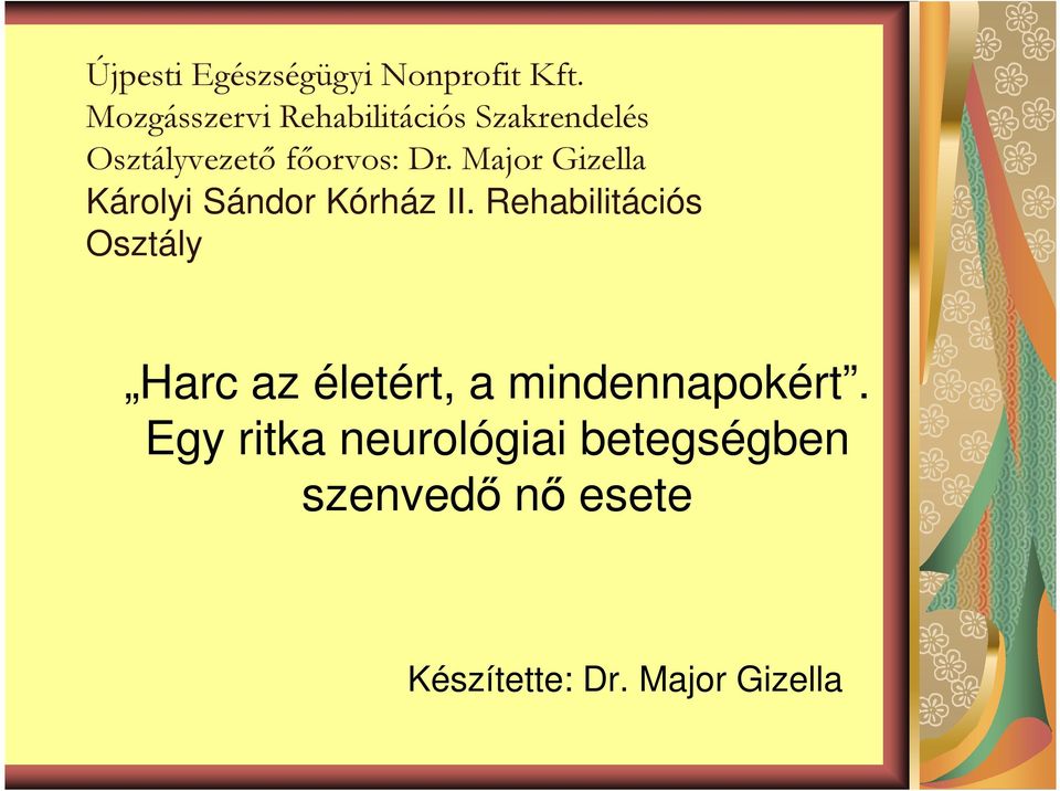 Major Gizella Károlyi Sándor Kórház II.