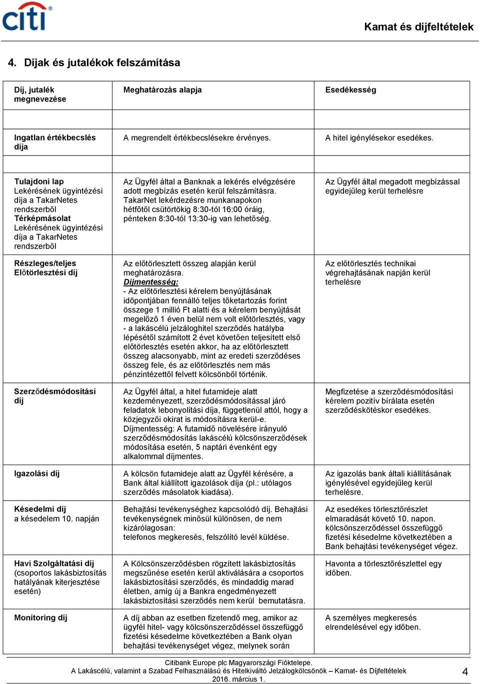 napján Havi Szolgáltatási díj (csoportos lakásbiztosítás hatályának kiterjesztése esetén) Monitoring díj Az Ügyfél által a Banknak a lekérés elvégzésére adott megbízás esetén kerül felszámításra.