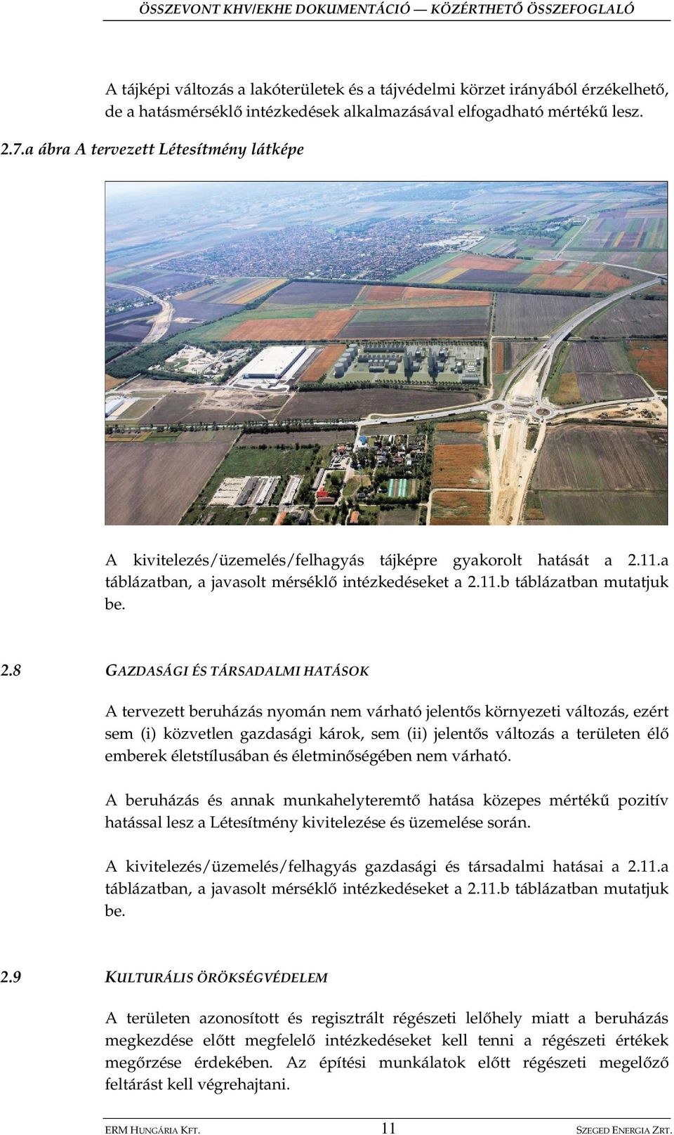 11.a táblázatban, a javasolt mérsékl intézkedéseket a 2.