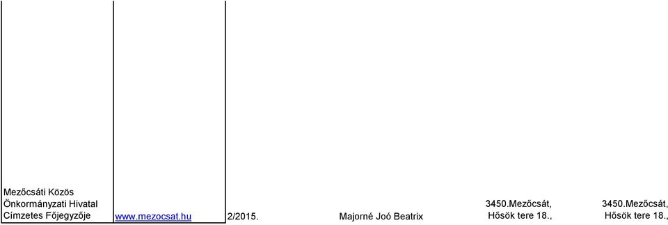 hu 2/2015. Majorné Joó Beatrix 3450.