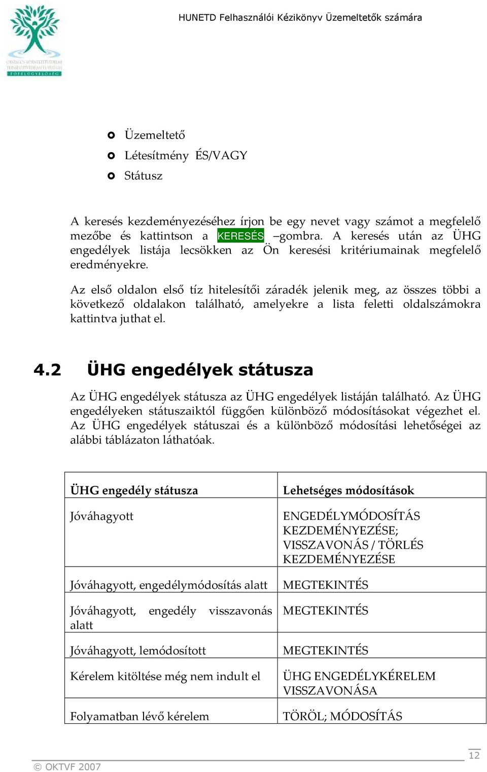 Az első oldalon első tíz hitelesítői záradék jelenik meg, az összes többi a következő oldalakon található, amelyekre a lista feletti oldalszámokra kattintva juthat el. 4.