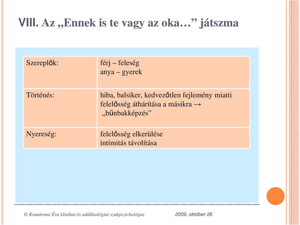 kedvezıtlen fejlemény miatti felelısség áthárítása a