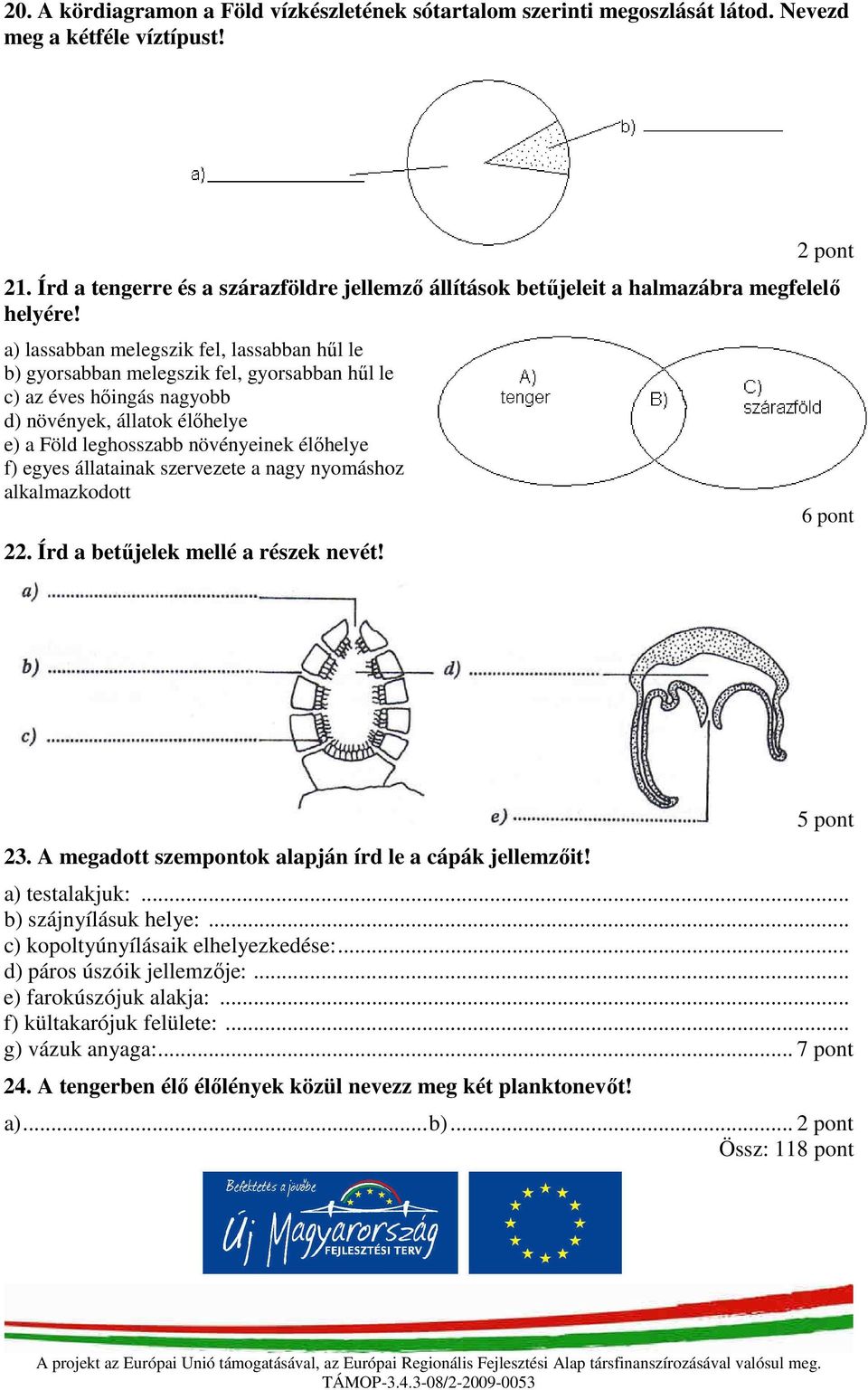 a) lassabban melegszik fel, lassabban hűl le b) gyorsabban melegszik fel, gyorsabban hűl le c) az éves hőingás nagyobb d) növények, állatok élőhelye e) a Föld leghosszabb növényeinek élőhelye f)