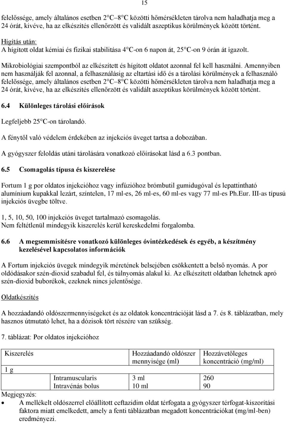 Amennyiben nem használják fel azonnal, a felhasználásig az eltartási idő és a tárolási körülmények a felhasználó  6.4 Különleges tárolási előírások Legfeljebb 25 C-on tárolandó.