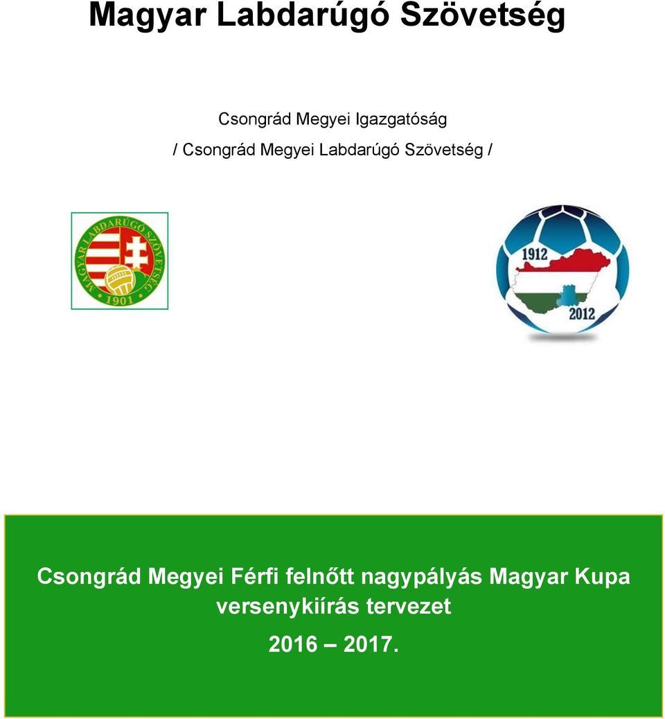 Szövetség / Csongrád Megyei Férfi felnőtt