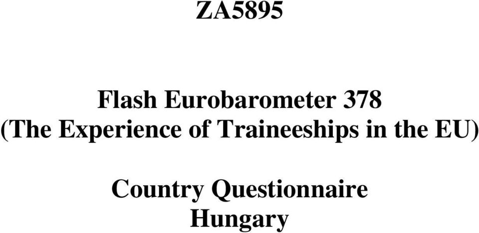 Traineeships in the EU)