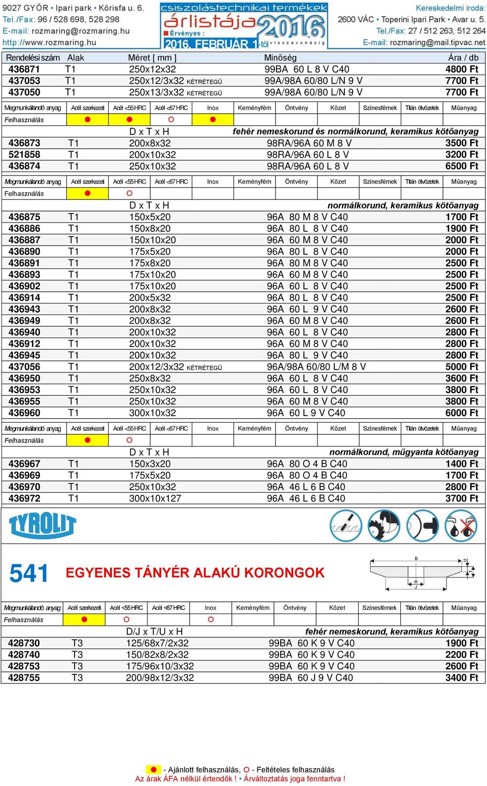 keramikus kötőanyag 436875 T1 150x5x20 96A 80 M 8 V C40 1700 Ft 436886 T1 150x8x20 96A 80 L 8 V C40 1900 Ft 436887 T1 150x10x20 96A 60 M 8 V C40 2000 Ft 436890 T1 175x5x20 96A 80 L 8 V C40 2000 Ft