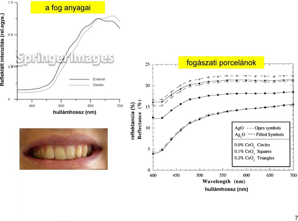 reflektancia (%) fogászati