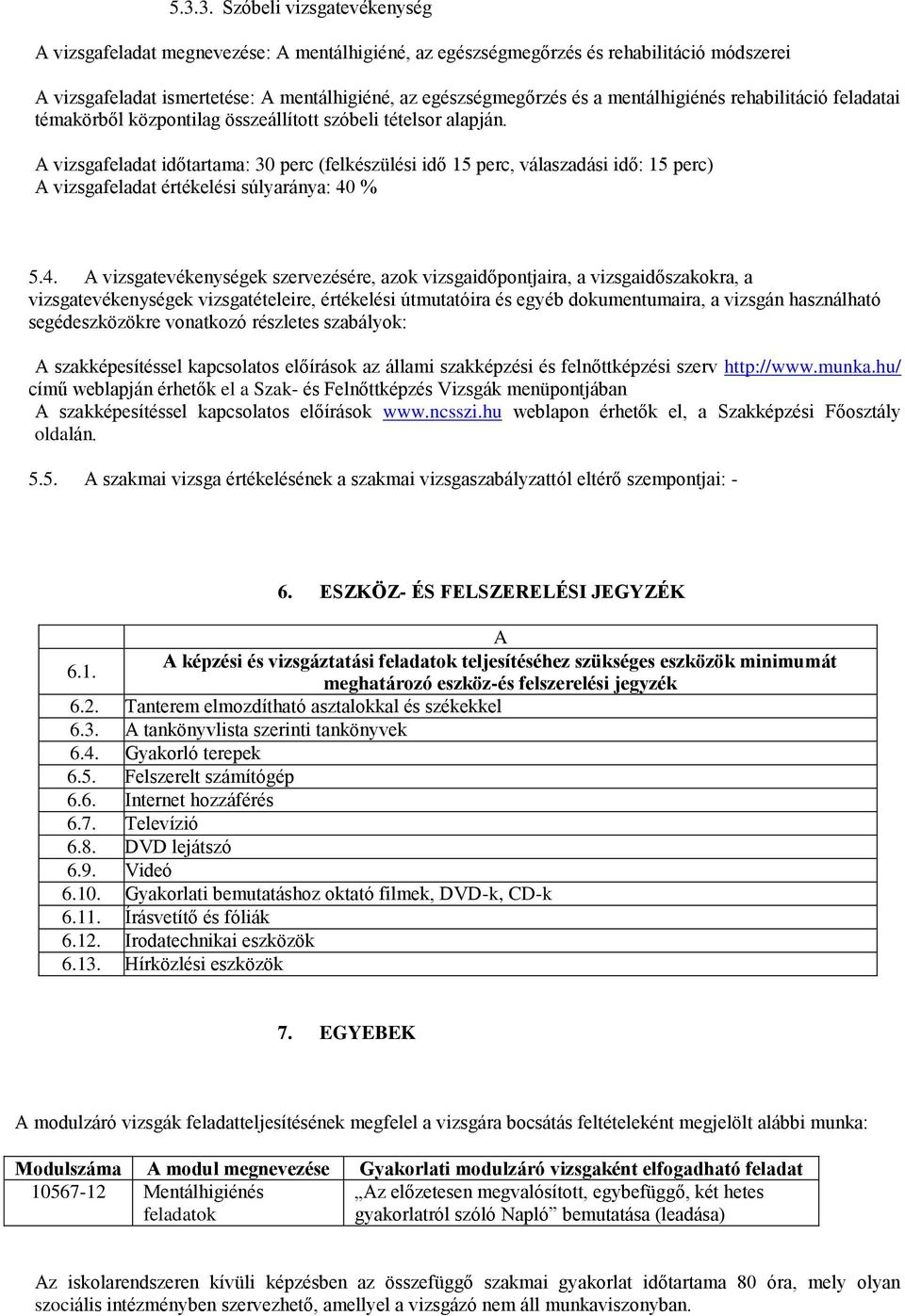 A vizsgafeladat időtartama: 30 perc (felkészülési idő 15 perc, válaszadási idő: 15 perc) A vizsgafeladat értékelési súlyaránya: 40