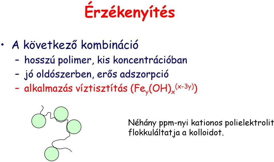 alkalmazás víztisztítás (Fe y (OH) (x-3y) x ) Néhány