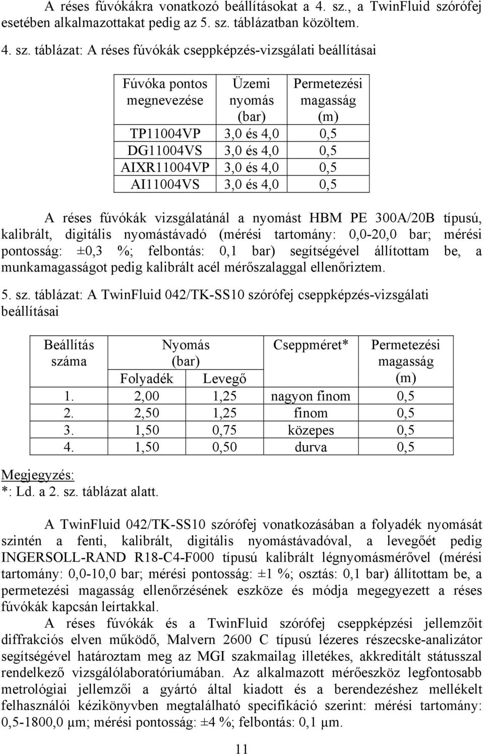 rófej esetében alkalmazottakat pedig az 5. sz.