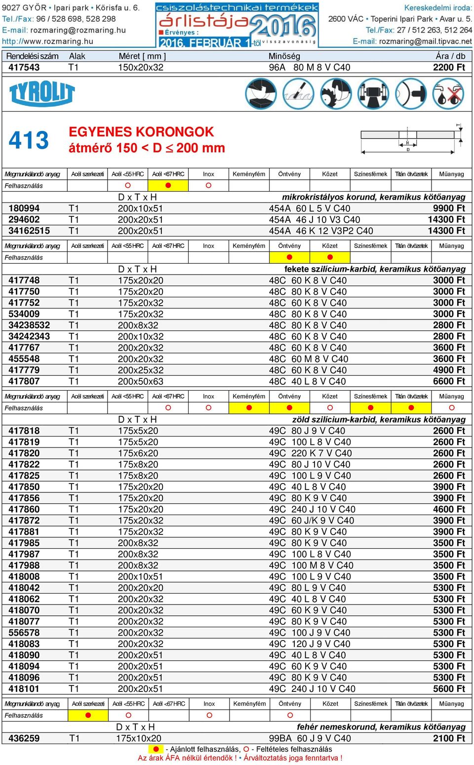 48C 80 K 8 V C40 3000 Ft 417752 T1 175x20x32 48C 60 K 8 V C40 3000 Ft 534009 T1 175x20x32 48C 80 K 8 V C40 3000 Ft 34238532 T1 200x8x32 48C 80 K 8 V C40 2800 Ft 34242343 T1 200x10x32 48C 60 K 8 V C40