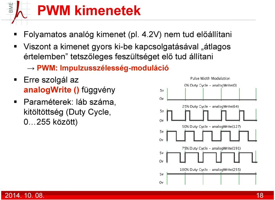 értelemben tetszıleges feszültséget elı tud állítani PWM: