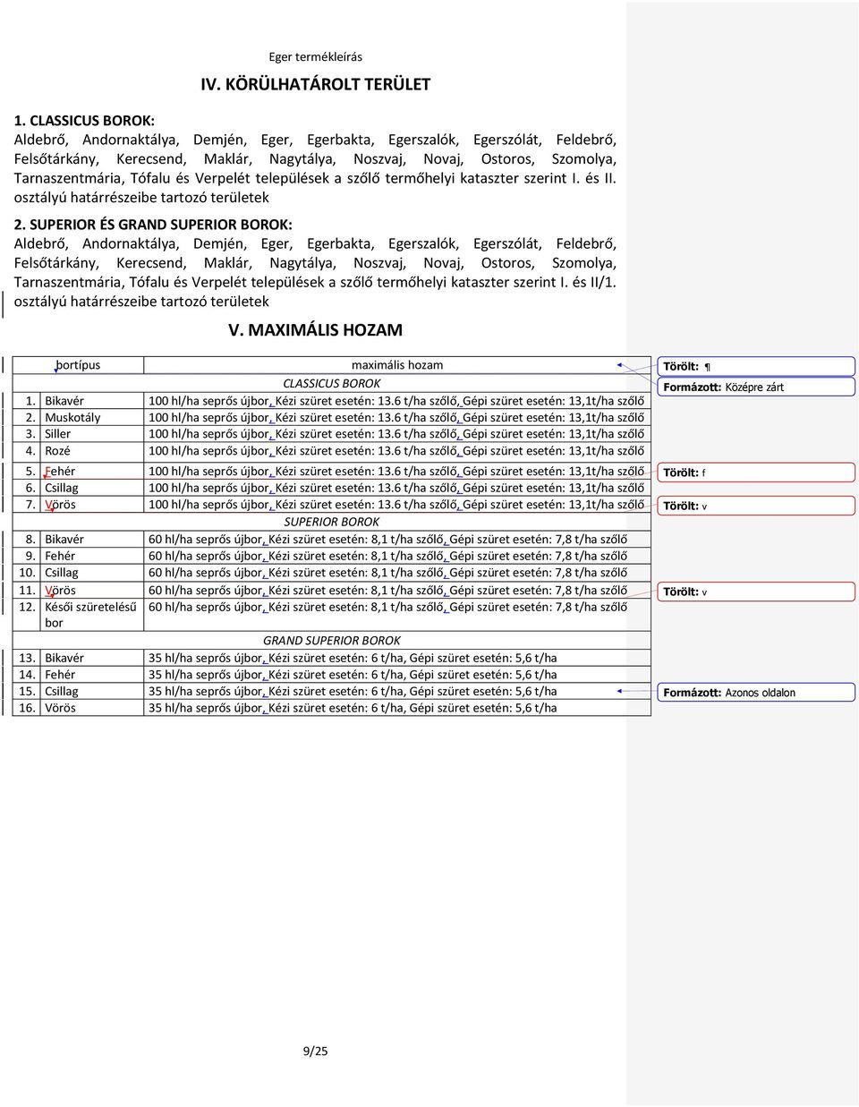 Tófalu és Verpelét települések a szőlő termőhelyi kataszter szerint I. és II. osztályú határrészeibe tartozó területek 2.