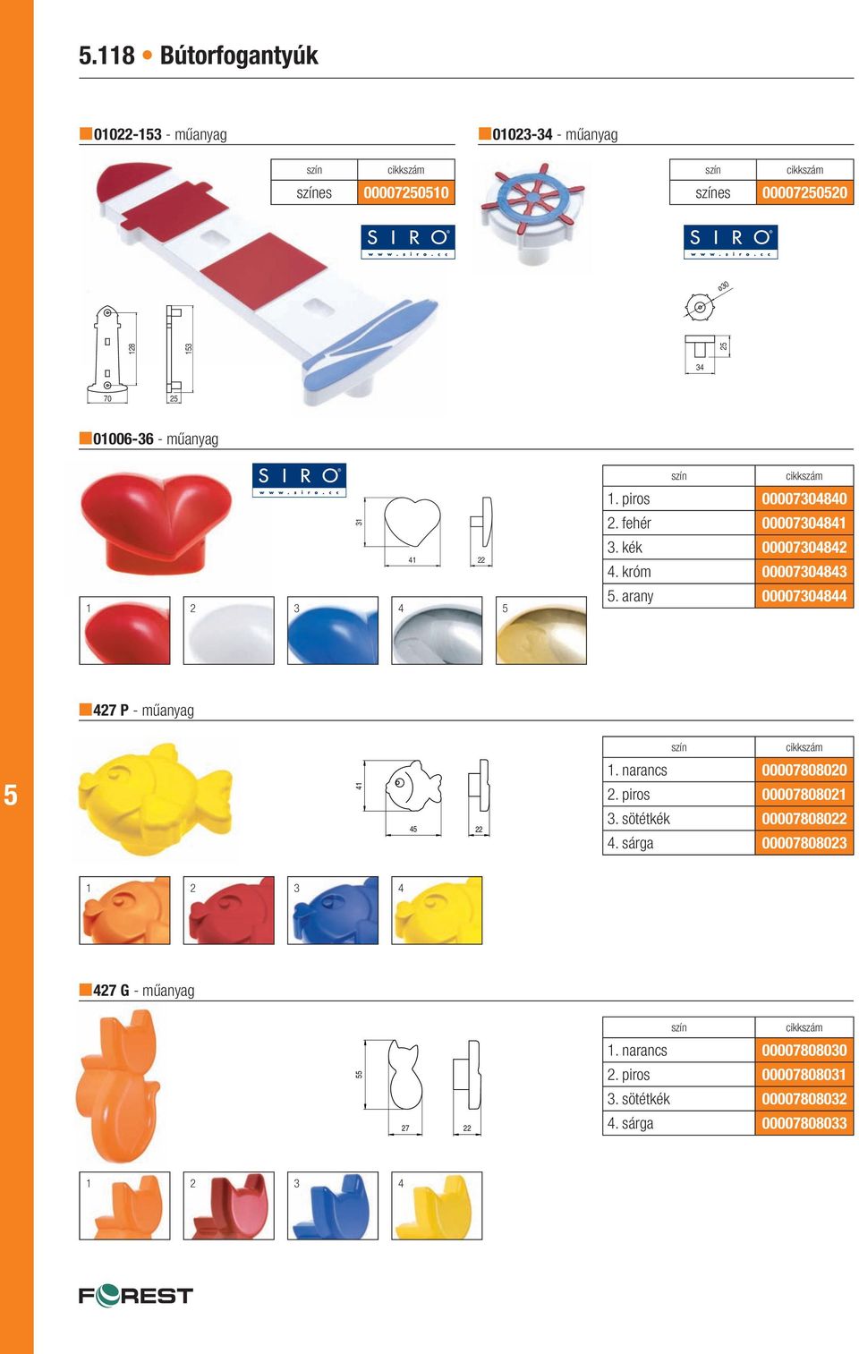 arany 000074844 427 P - műanyag 41 4 22 1. narancs 00007808020 2. piros 00007808021 3. sötétkék 00007808022 4.