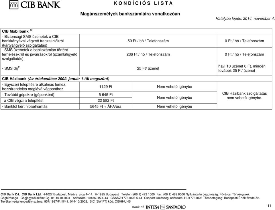 január 1-től megszűnt) - Egyszeri telepítésre alkalmas lemez, hozzárendelés meglévő végponthoz - További gépekre (gépenként) 5 645 Ft a CIB végzi a telepítést 1129 Ft Nem vehető