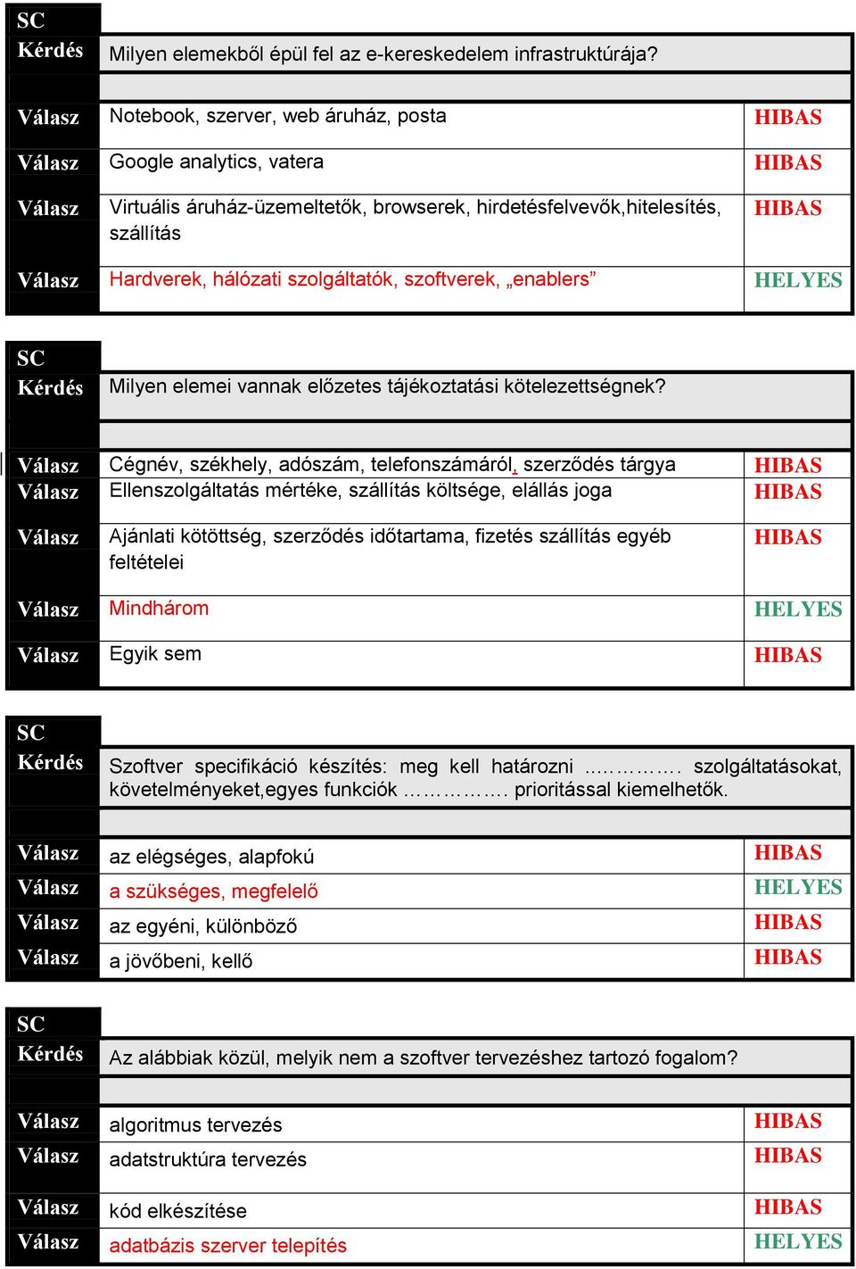 HELYES Milyen elemei vannak előzetes tájékoztatási kötelezettségnek?