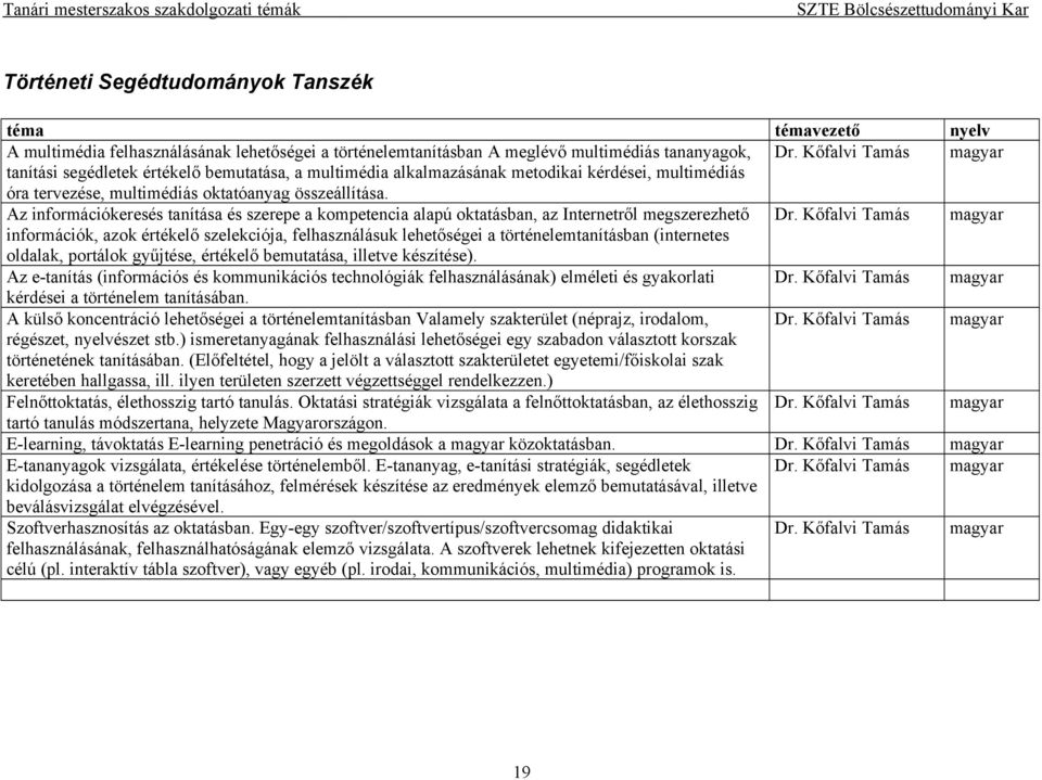 Az információkeresés tanítása és szerepe a kompetencia alapú oktatásban, az Internetről megszerezhető Dr.