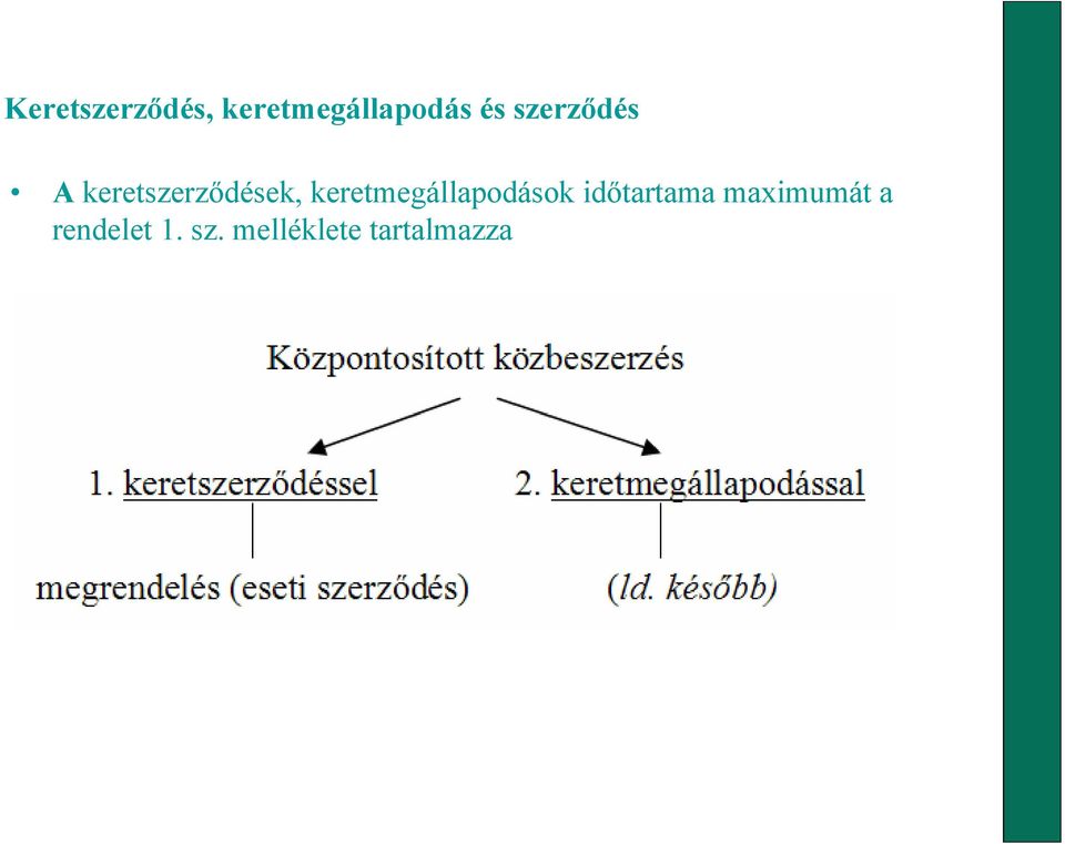 keretmegállapodások időtartama