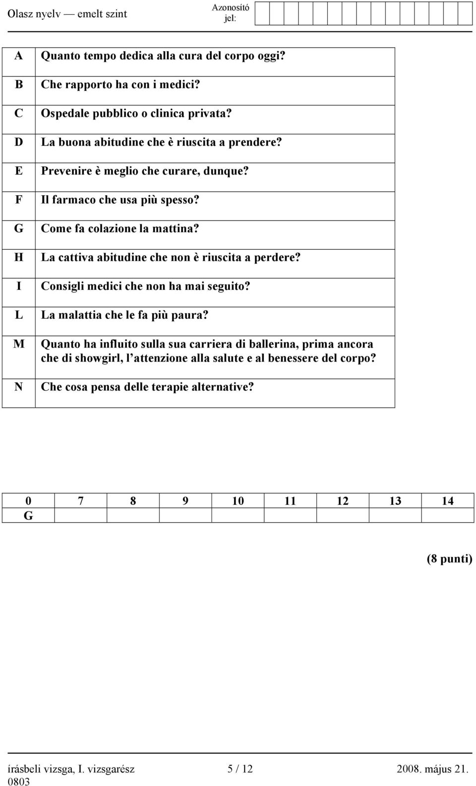 La cattiva abitudine che non è riuscita a perdere? Consigli medici che non ha mai seguito? La malattia che le fa più paura?