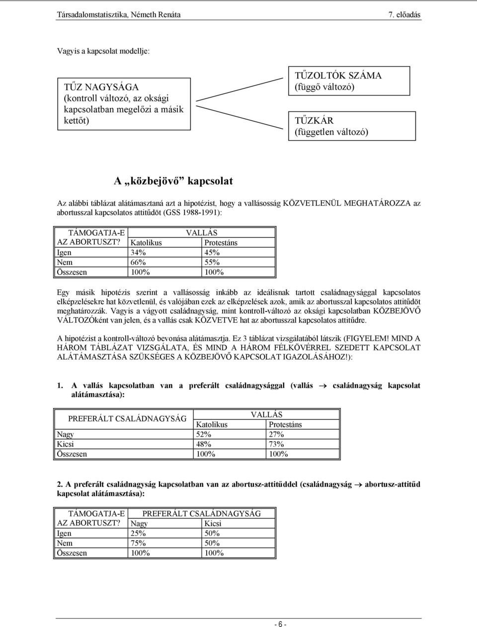 Katolikus Protestáns Igen 34% 45% Nem 66% 55% Egy másik hipotézis szerint a vallásosság inkább az ideálisnak tartott családnagysággal kapcsolatos elképzelésekre hat közvetlenül, és valójában ezek az