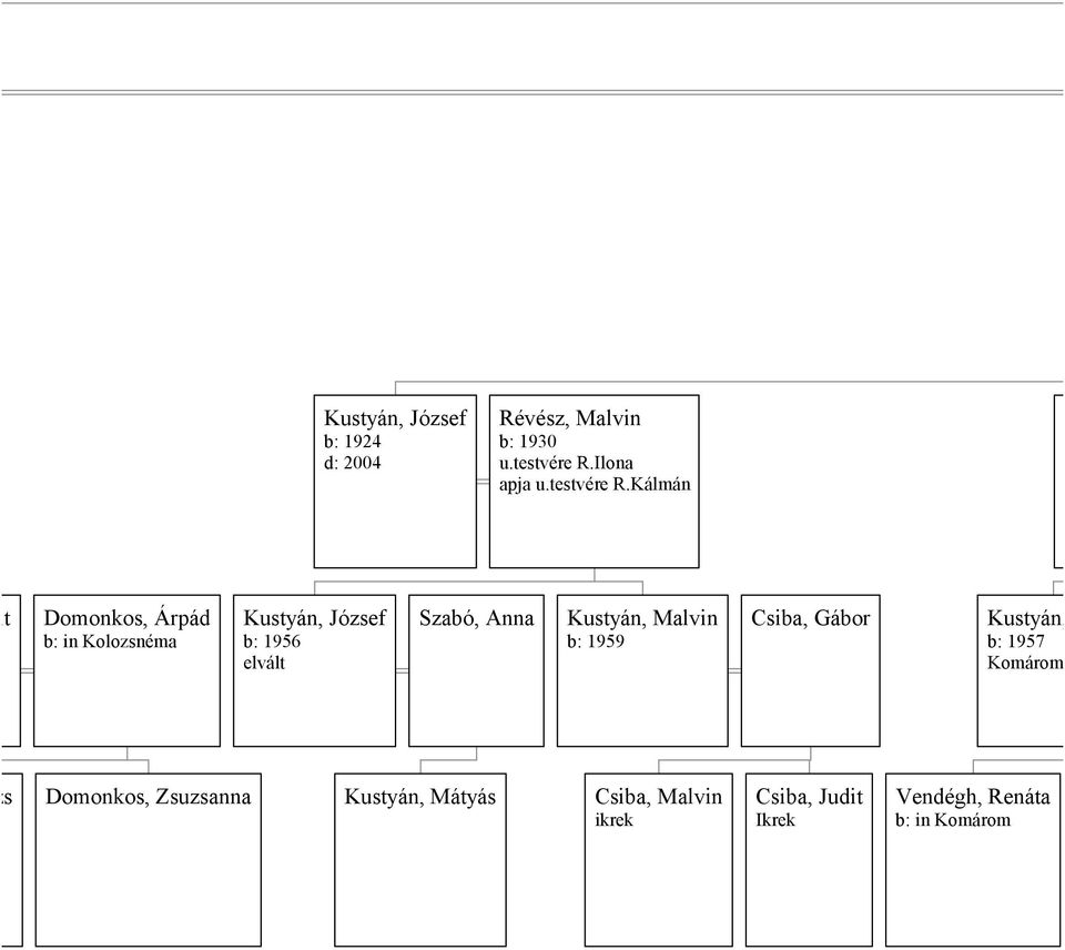 Kálmán udit Domonkos, Árpád b: in Kolozsnéma Kustyán, József b: 1956 elvált Szabó, Anna