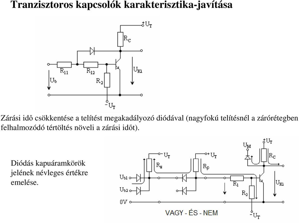 telítésnél a zárórétegben felhalmozódó tértöltés növeli a