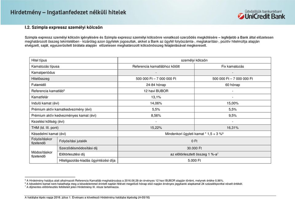 alapján előzetesen meghatározott kölcsönösszeg felajánlásával megkeresett.