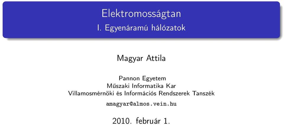 Egyetem Műszaki Informatika Kar