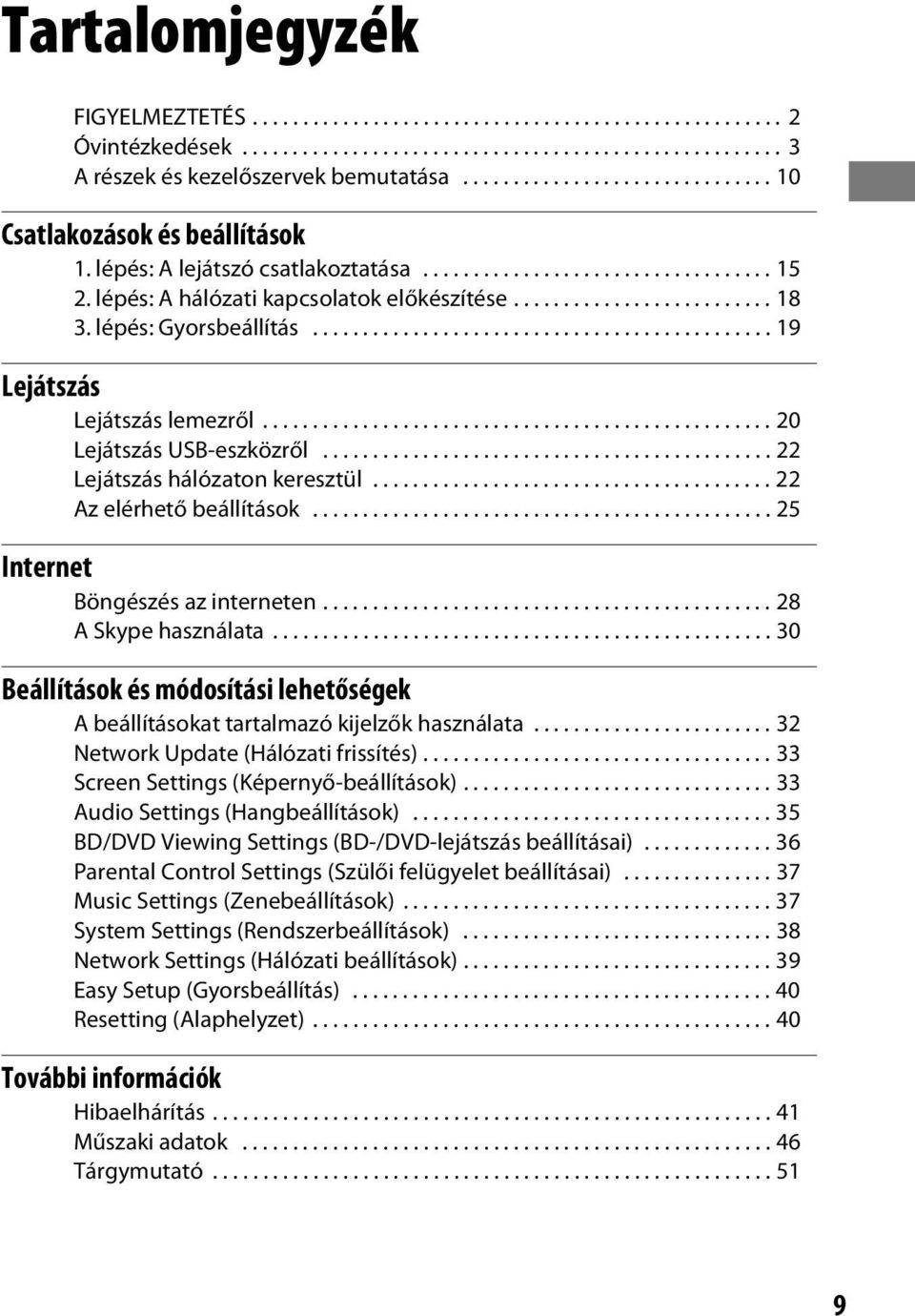 lépés: Gyorsbeállítás.............................................. 19 Lejátszás Lejátszás lemezről................................................... 20 Lejátszás USB-eszközről.