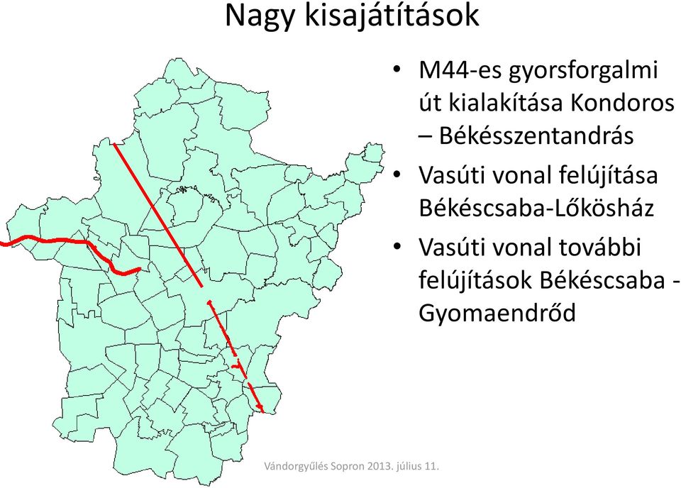 vonal felújítása Békéscsaba-Lőkösház Vasúti