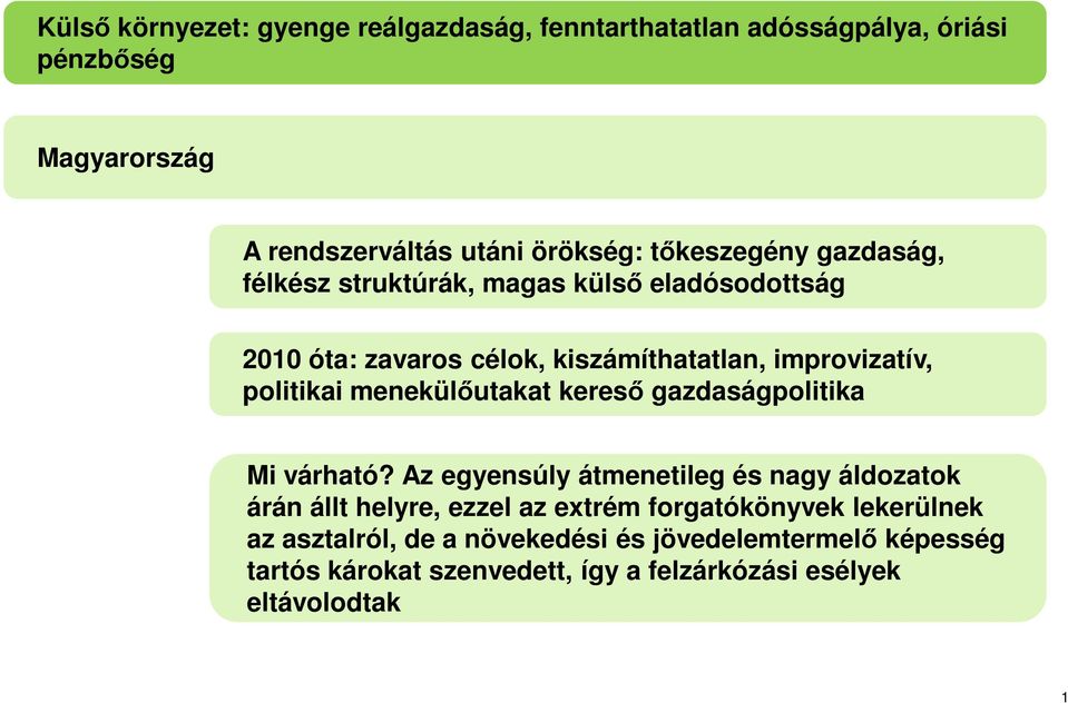 menekülőutakat kereső gazdaságpolitika Mi várható?