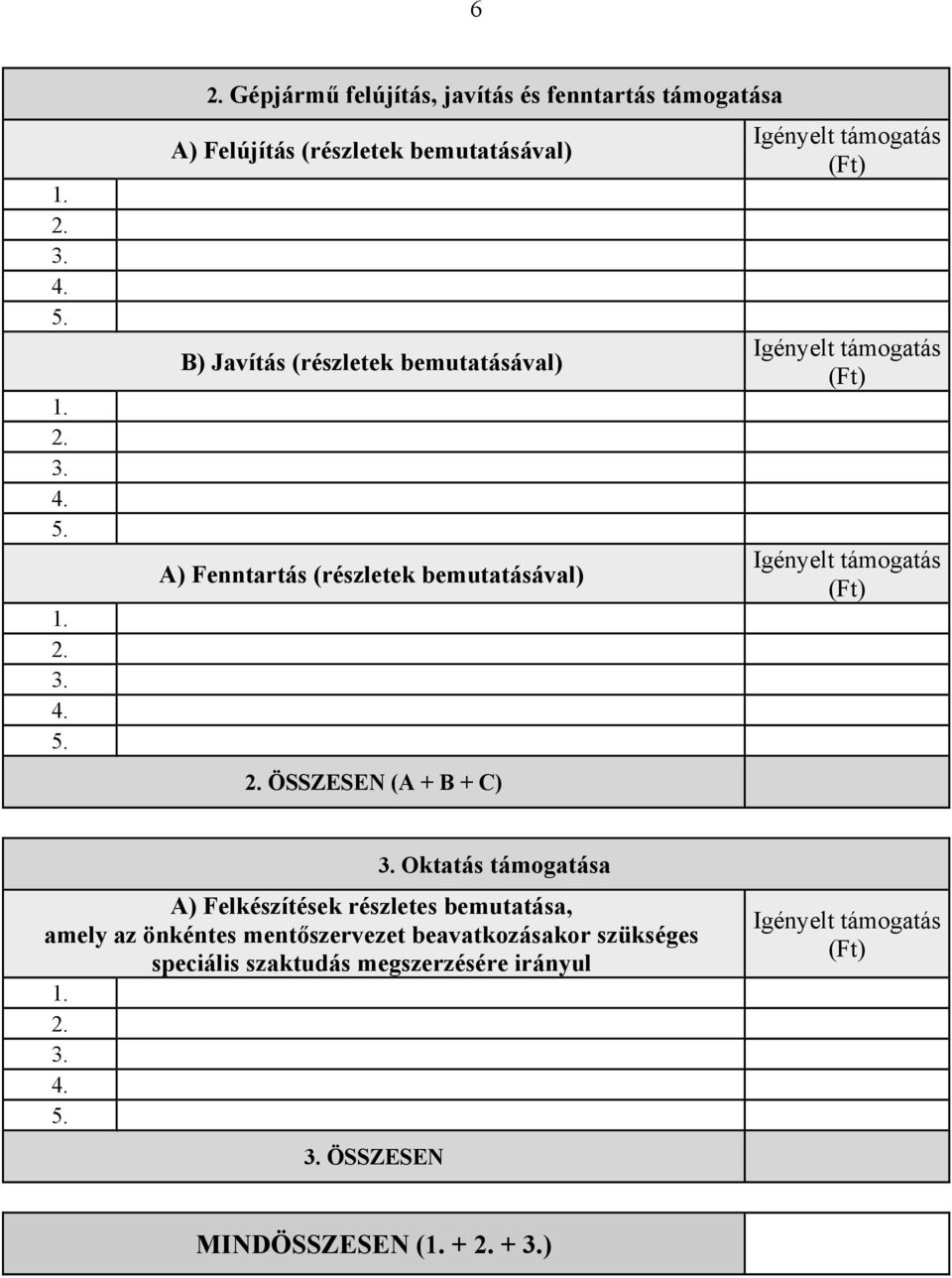 C) Oktatás támogatása A) Felkészítések részletes bemutatása, amely az önkéntes mentőszervezet