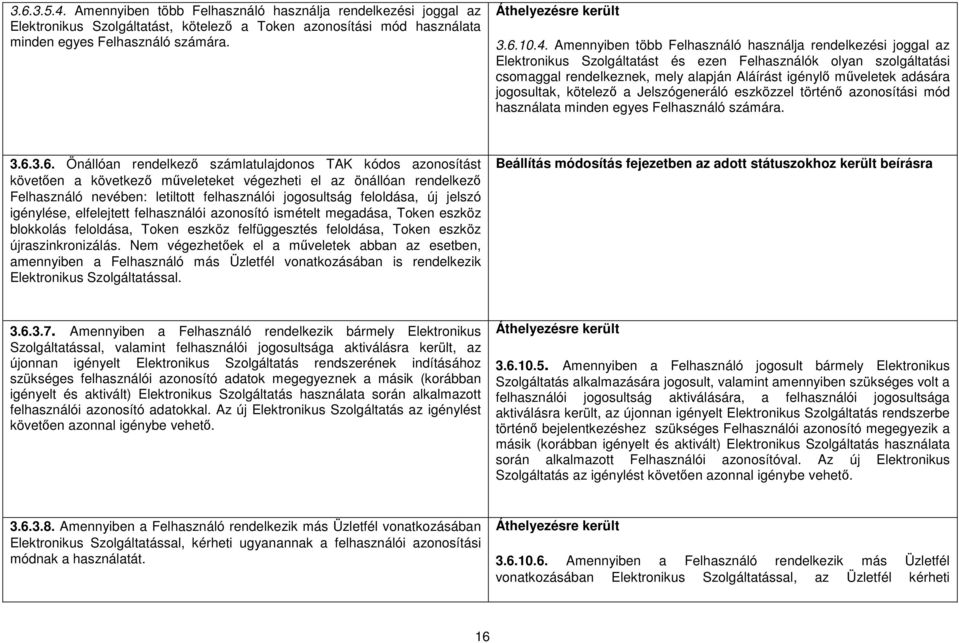 Amennyiben több Felhasználó használja rendelkezési joggal az Elektronikus Szolgáltatást és ezen Felhasználók olyan szolgáltatási csomaggal rendelkeznek, mely alapján Aláírást igénylő műveletek