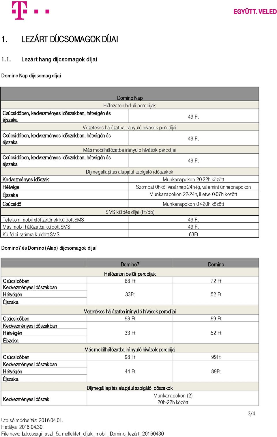 Díjmegállapítás alapjául szolgáló időszakok Kedvezményes időszak Munkanapokon 20-22h között Hétvége Szombat 0h-tól vasárnap 24h-ig, valamint ünnepnapokon Munkanapokon 22-24h, illetve 0-07h között