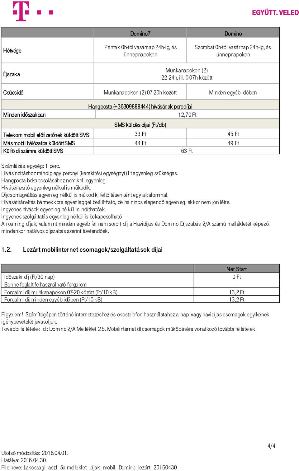 küldött SMS 33 Ft 45 Ft Más mobil hálózatba küldött SMS 44 Ft Külföldi számra küldött SMS 63 Ft Számlázási egység: 1 perc.