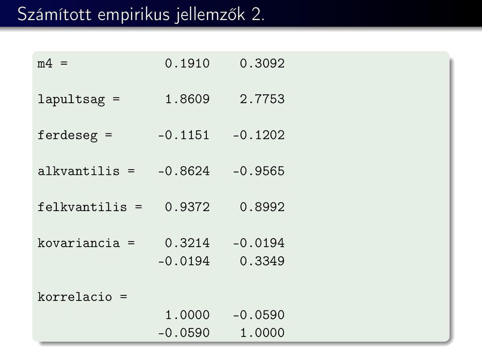 1202 alkvantilis = -0.8624-0.9565 felkvantilis = 0.9372 0.