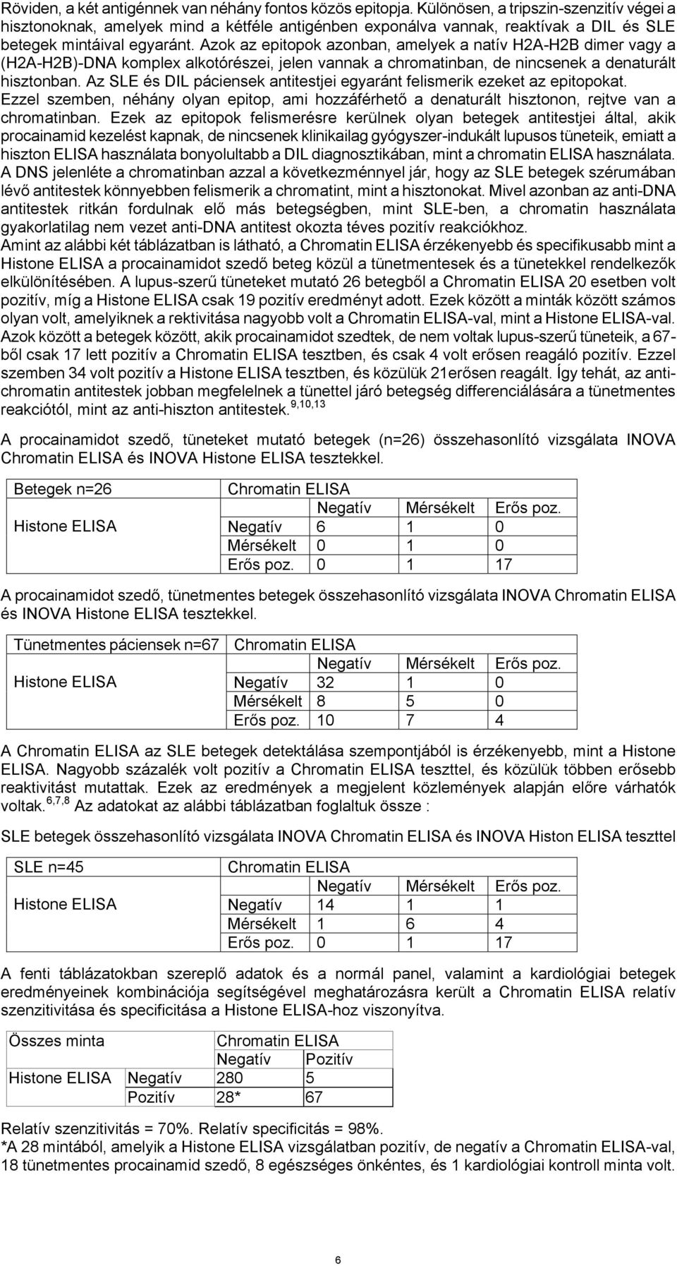 Azok az epitopok azonban, amelyek a natív H2A-H2B dimer vagy a (H2A-H2B)-DNA komplex alkotórészei, jelen vannak a chromatinban, de nincsenek a denaturált hisztonban.