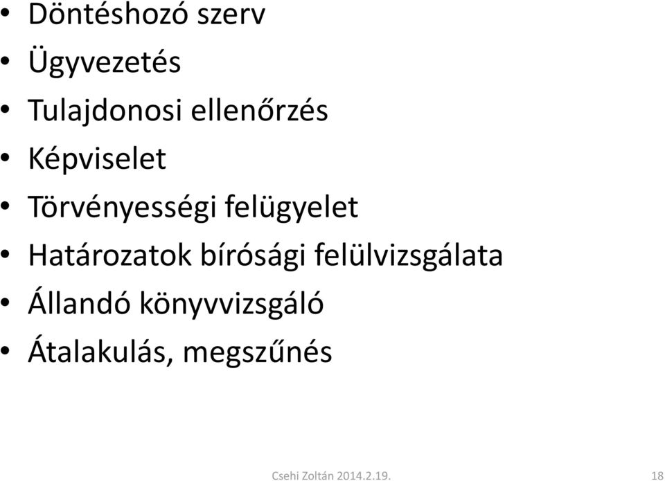 Határozatok bírósági felülvizsgálata Állandó