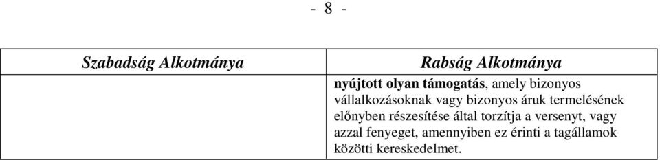 előnyben részesítése által torzítja a versenyt, vagy