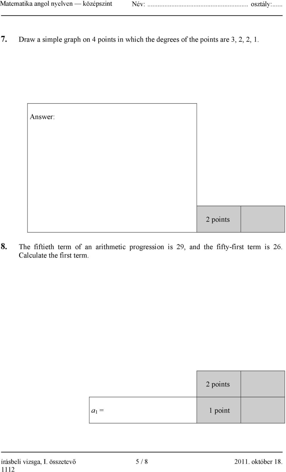 The fiftieth term of an arithmetic progression is 29, and the fifty-first