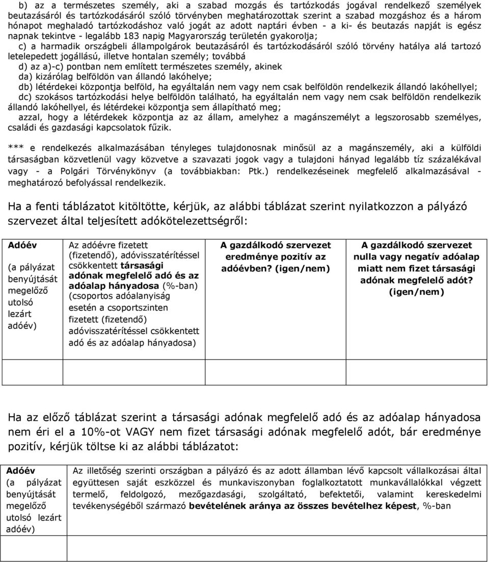 állampolgárok beutazásáról és tartózkodásáról szóló törvény hatálya alá tartozó letelepedett jogállású, illetve hontalan személy; továbbá d) az a)-c) pontban nem említett természetes személy, akinek